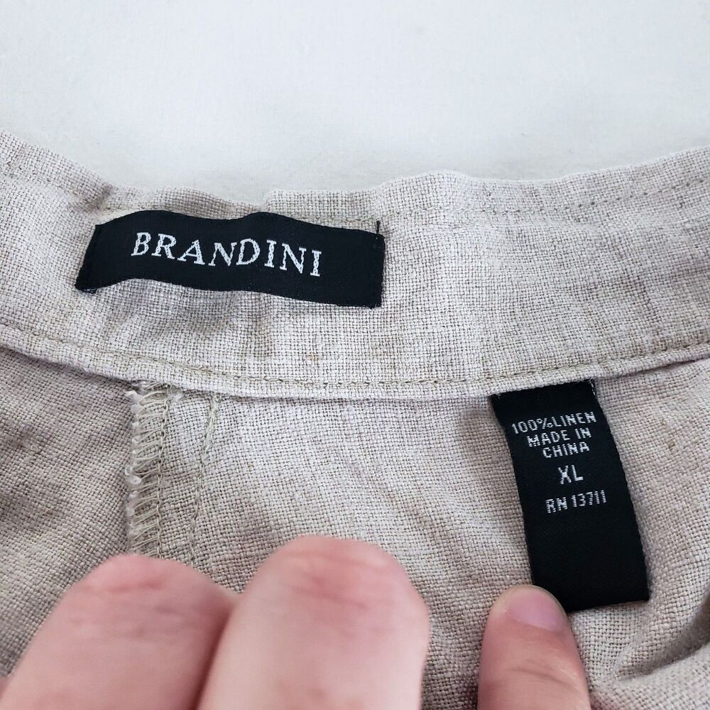 Brandini Coastal Euro Summer Linen Pants Womens XL Straight Leg Resort Natural - Picture 8 of 8
